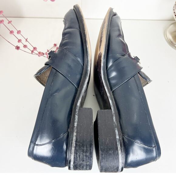Vintage Lord & Taylor Navy Blue Leather Randy Slip On Penny Loafers Shoes Size 8 - Picture 9 of 12